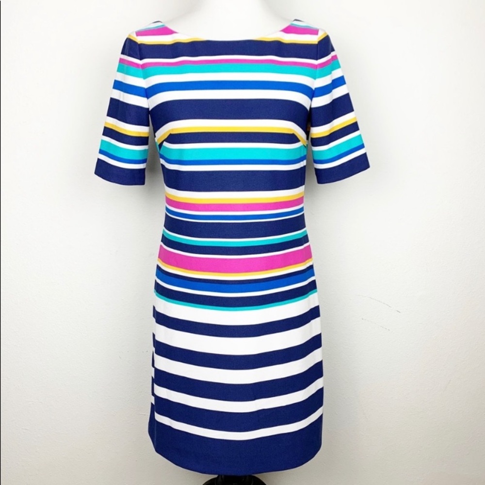 Striped shirt dress.